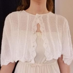 Rare Vintage cottage core cable knit shawl cardigan